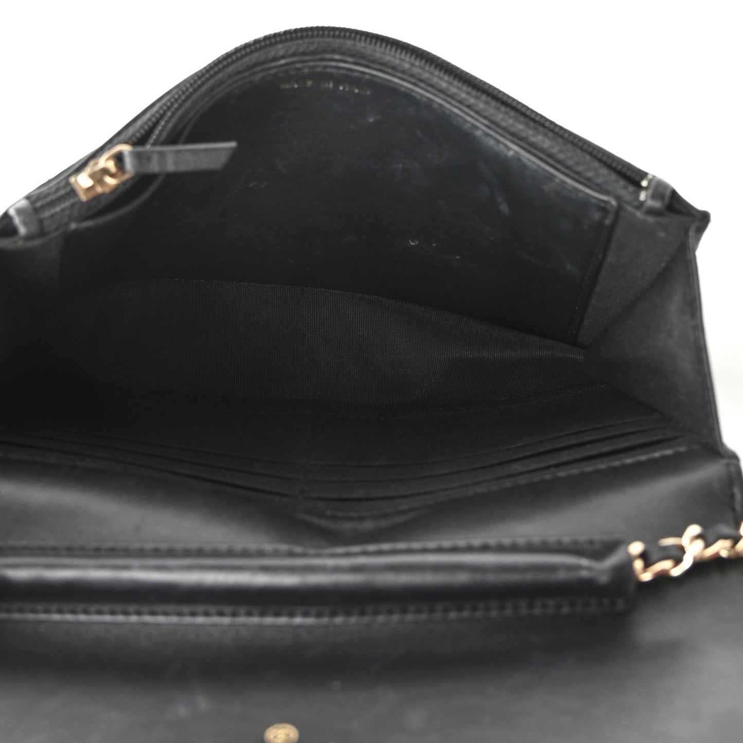 Lambskin Quilted Boy Wallet On Chain WOC Black