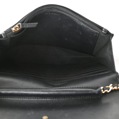 Chanel Lambskin Quilted Boy Wallet On Chain WOC Black 5 of 11
