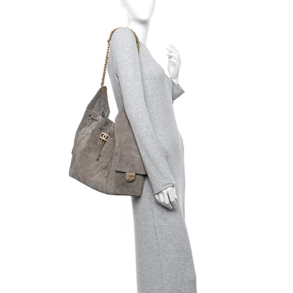 Chanel Suede Quilted Medium Chanel 25 Handbag Dark Grey 2 of 14