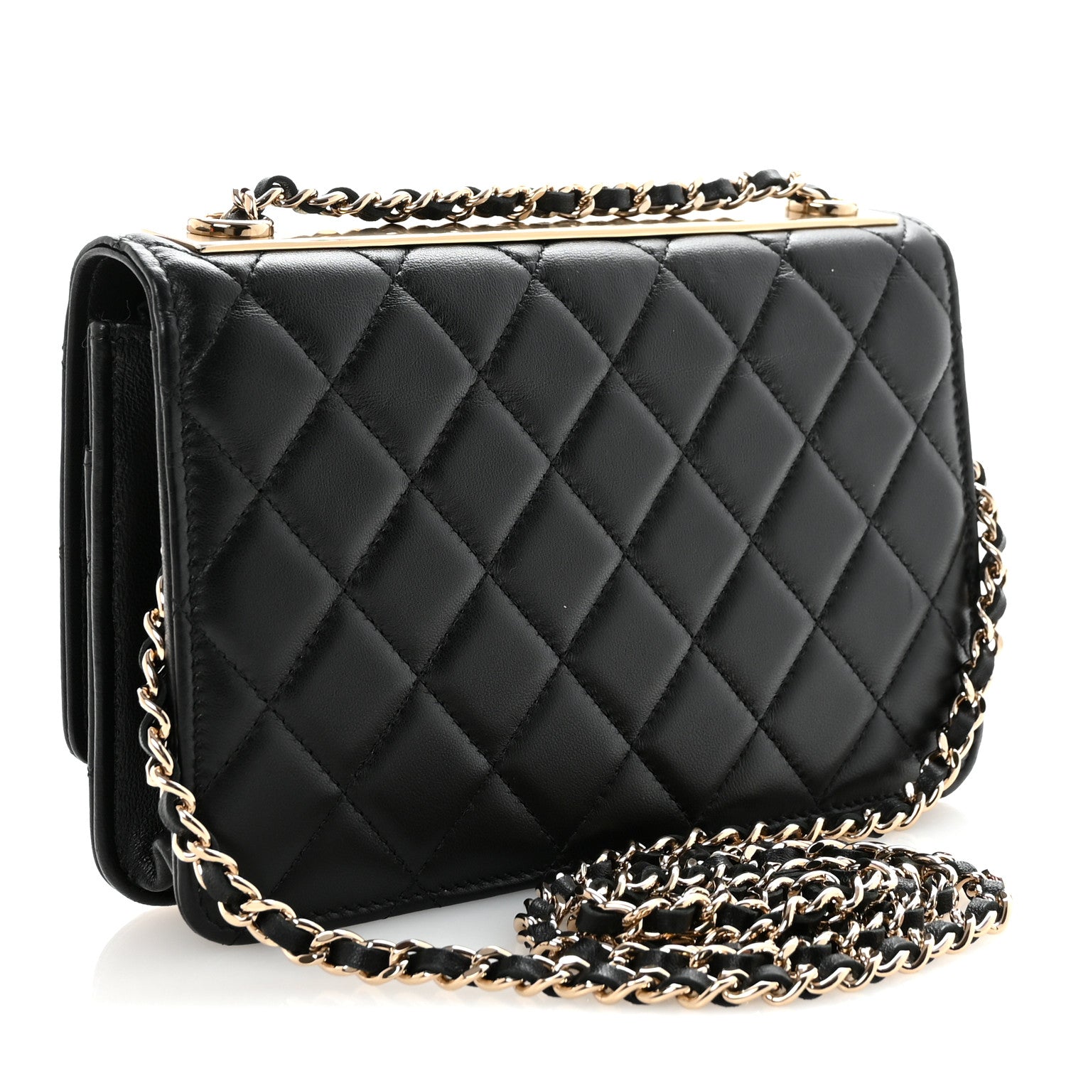 Chanel Lambskin Quilted Trendy CC Wallet On Chain WOC Black 3 of 12