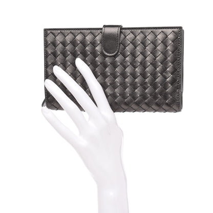 Bottega Veneta Metallic Nappa Intrecciato Continental Wallet Steel 2 of 9