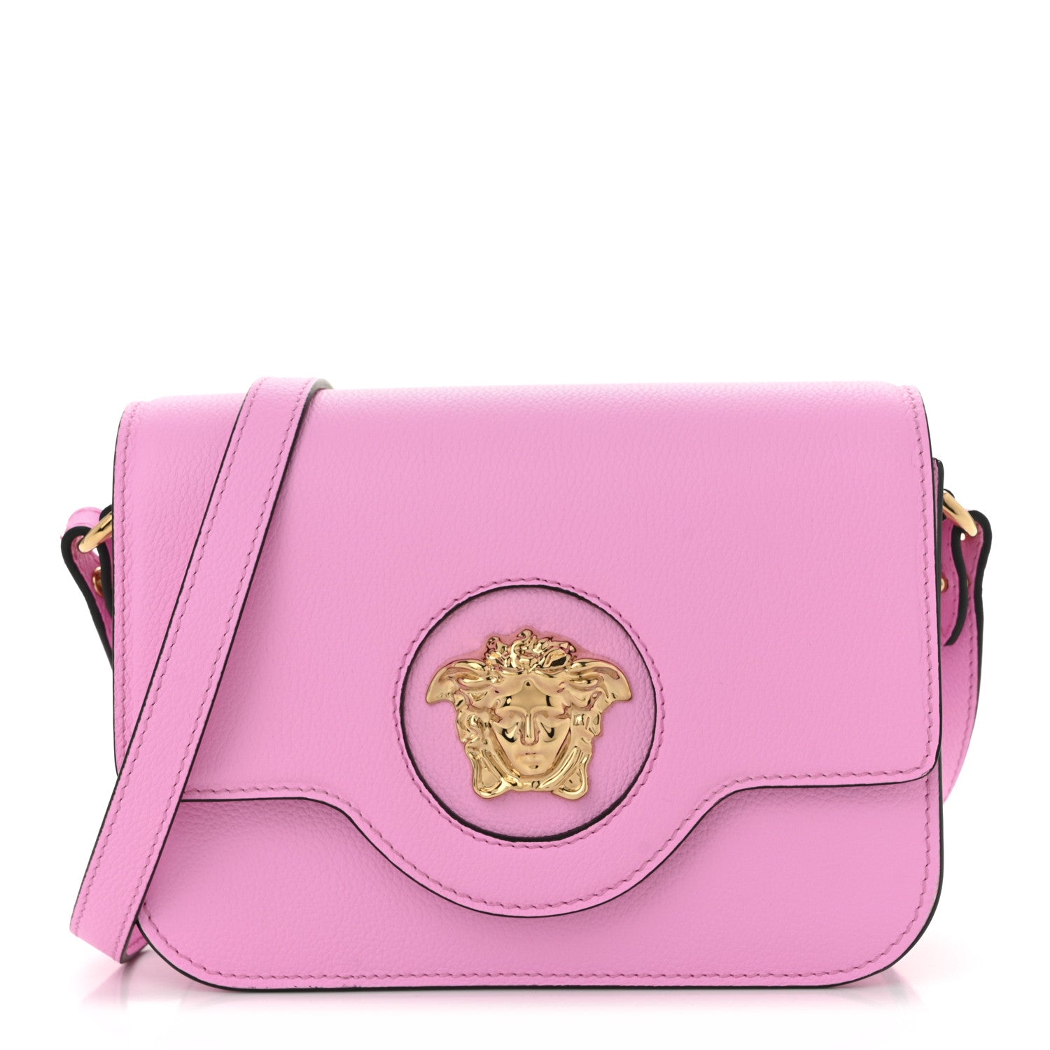 Versace Grained Calfskin La Medusa Shoulder Bag Pink 1 of 9