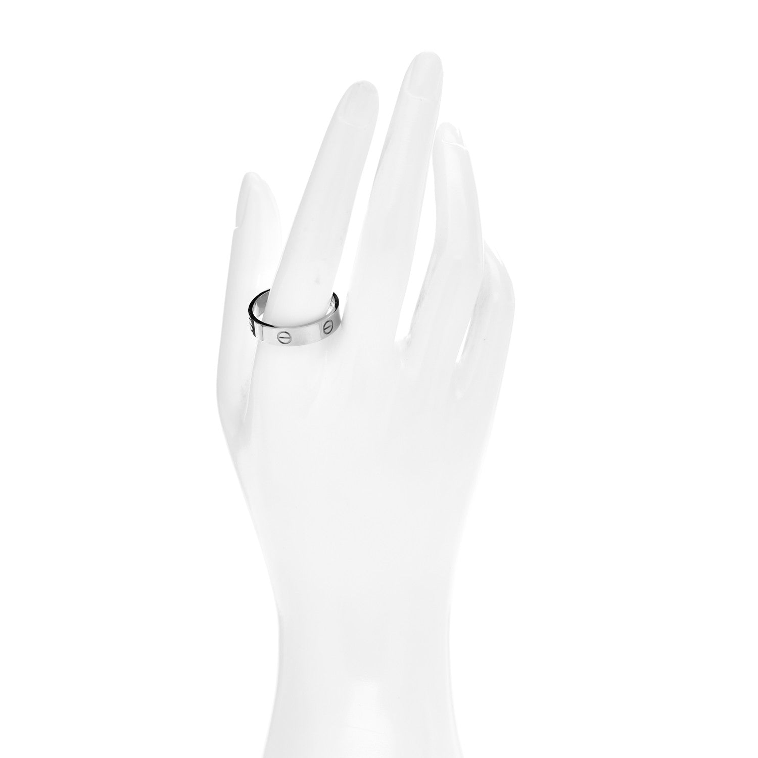 Cartier 18K White Gold 5.5mm LOVE Ring 68 12.25 2 of 5