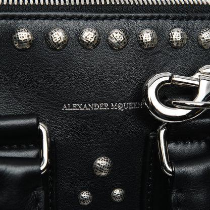 Alexander McQueen Calfskin Studded Crystal Embellished Small Heroine Black 7 of 7