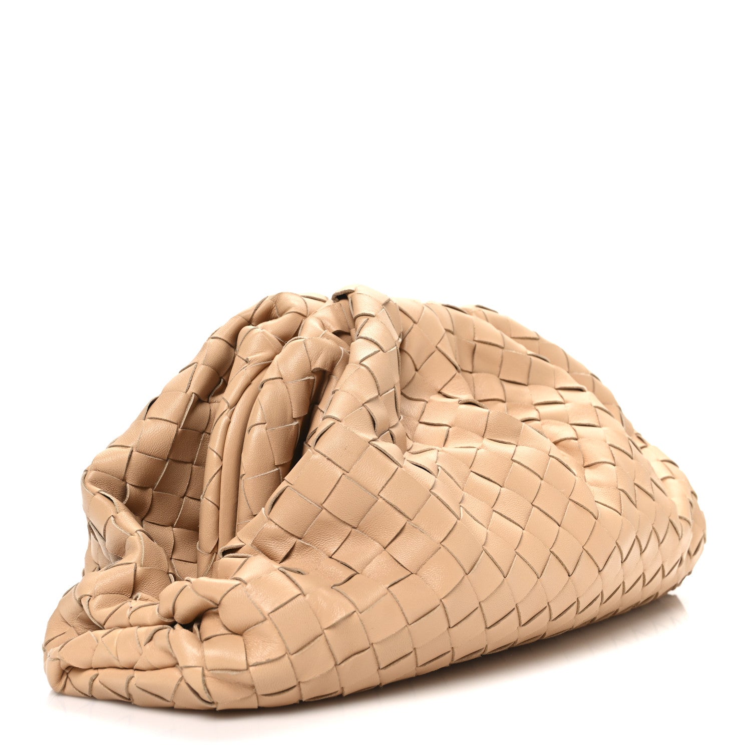 Bottega Veneta Nappa Maxi Intrecciato The Pouch Oversized Clutch Almond 3 of 11