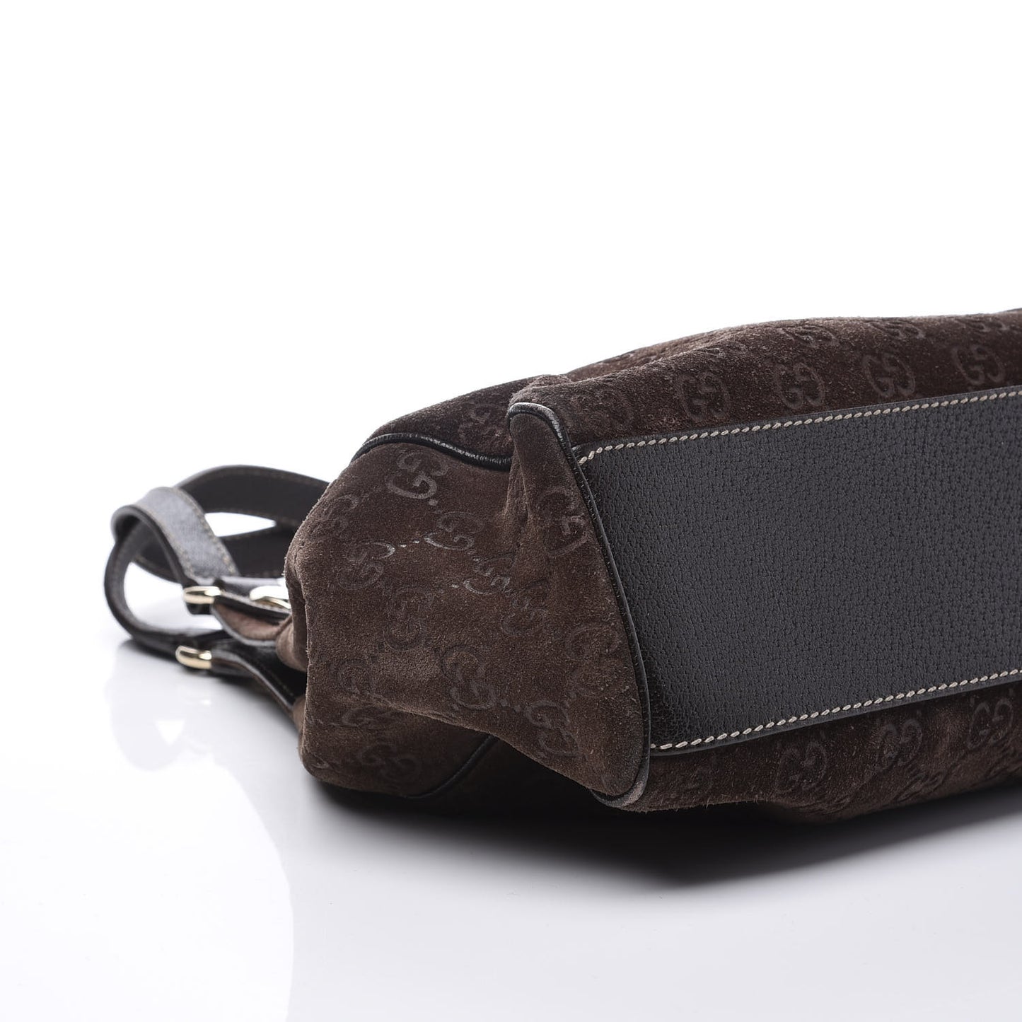 Monogram Suede Medium Charmy Shoulder Bag Dark Brown