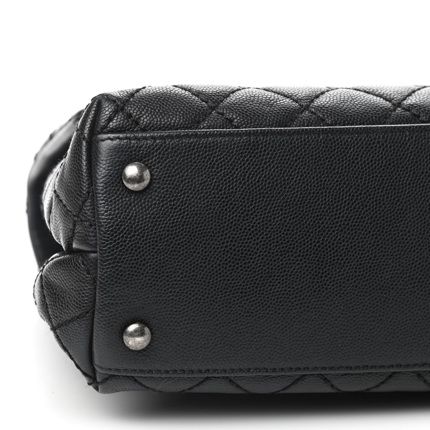 Caviar Quilted Medium Coco Handle Flap Black