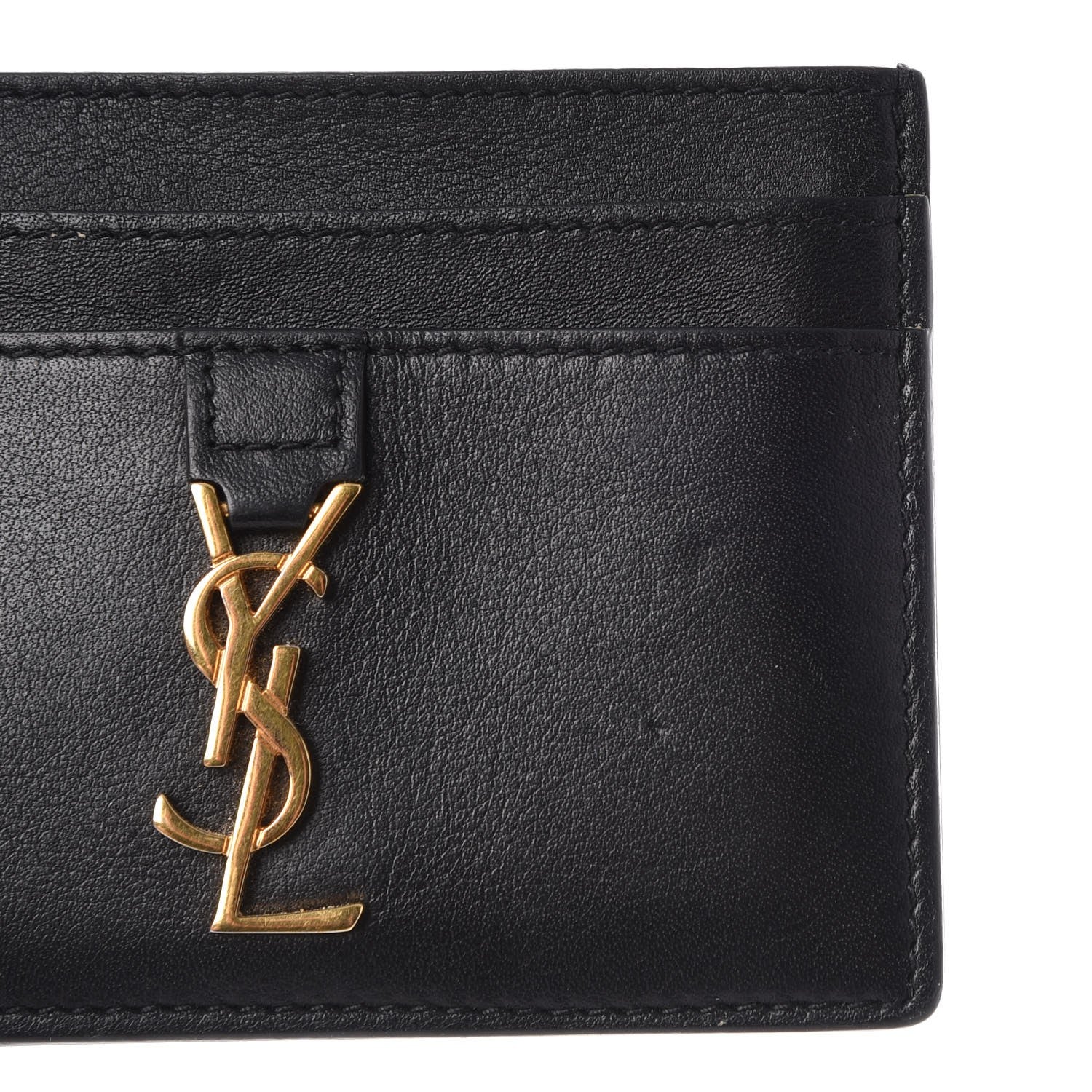 Saint Laurent Calfskin Monogram Card Case Black 9 of 11