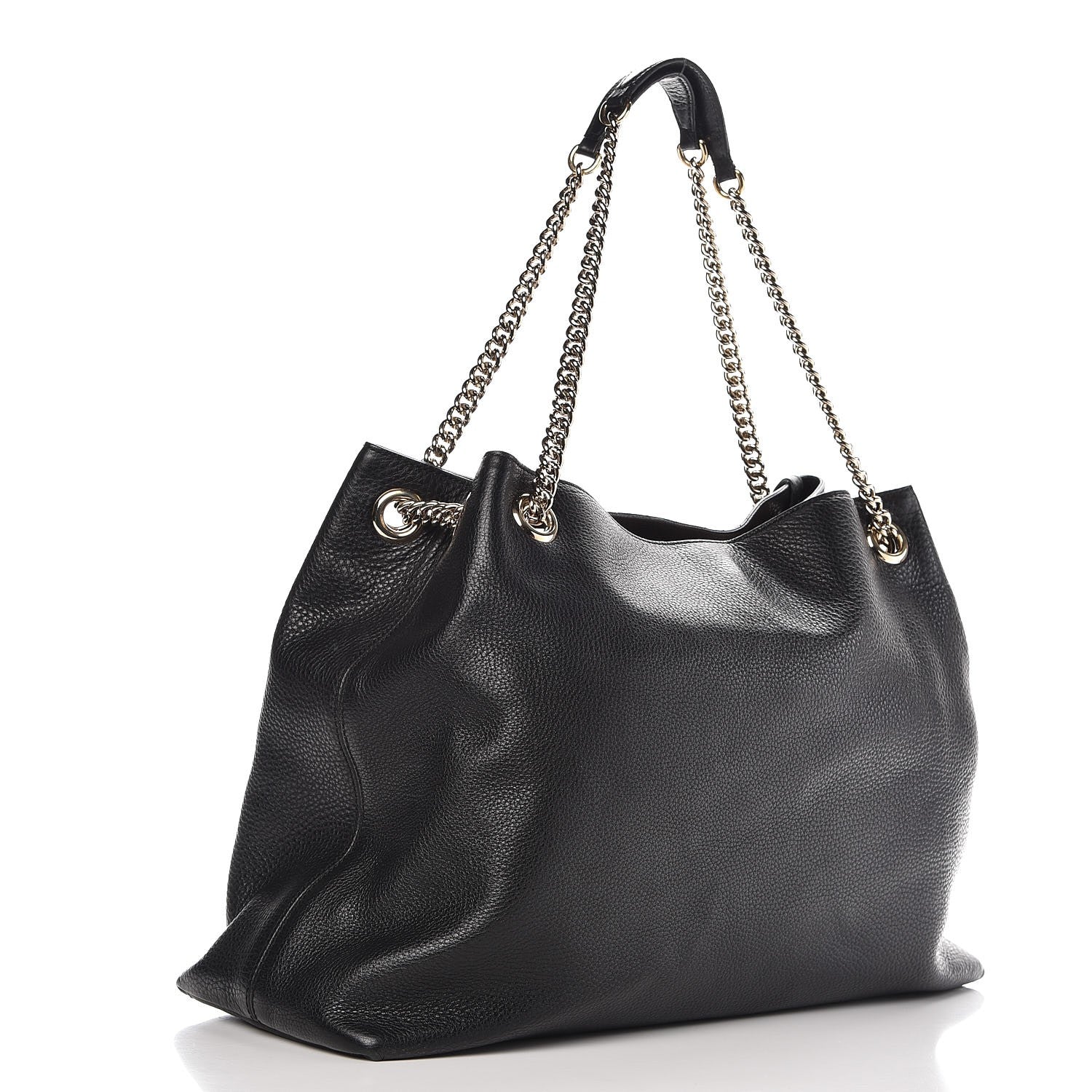 Gucci Pebbled Calfskin Large Soho Chain Shoulder Bag Black 3 of 18
