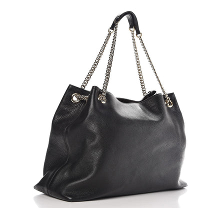 Gucci Pebbled Calfskin Large Soho Chain Shoulder Bag Black 3 of 18