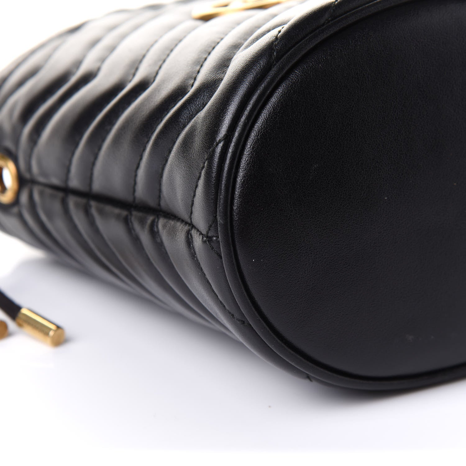 Gucci Calfskin Matelasse Mini GG Marmont 2.0 Bucket Bag Black 9 of 10