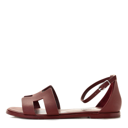 Hermes Epsom Santorini Sandals 36.5 Rouge H 2 of 17