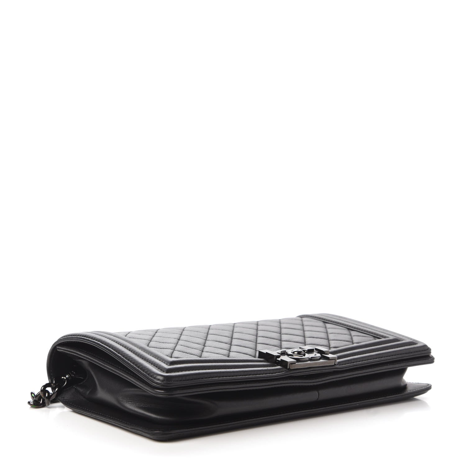 Chanel Calfskin Quilted Boy Clutch With Removable Chain So Black 4 of 11