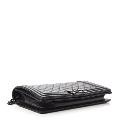 Chanel Calfskin Quilted Boy Clutch With Removable Chain So Black 4 of 11