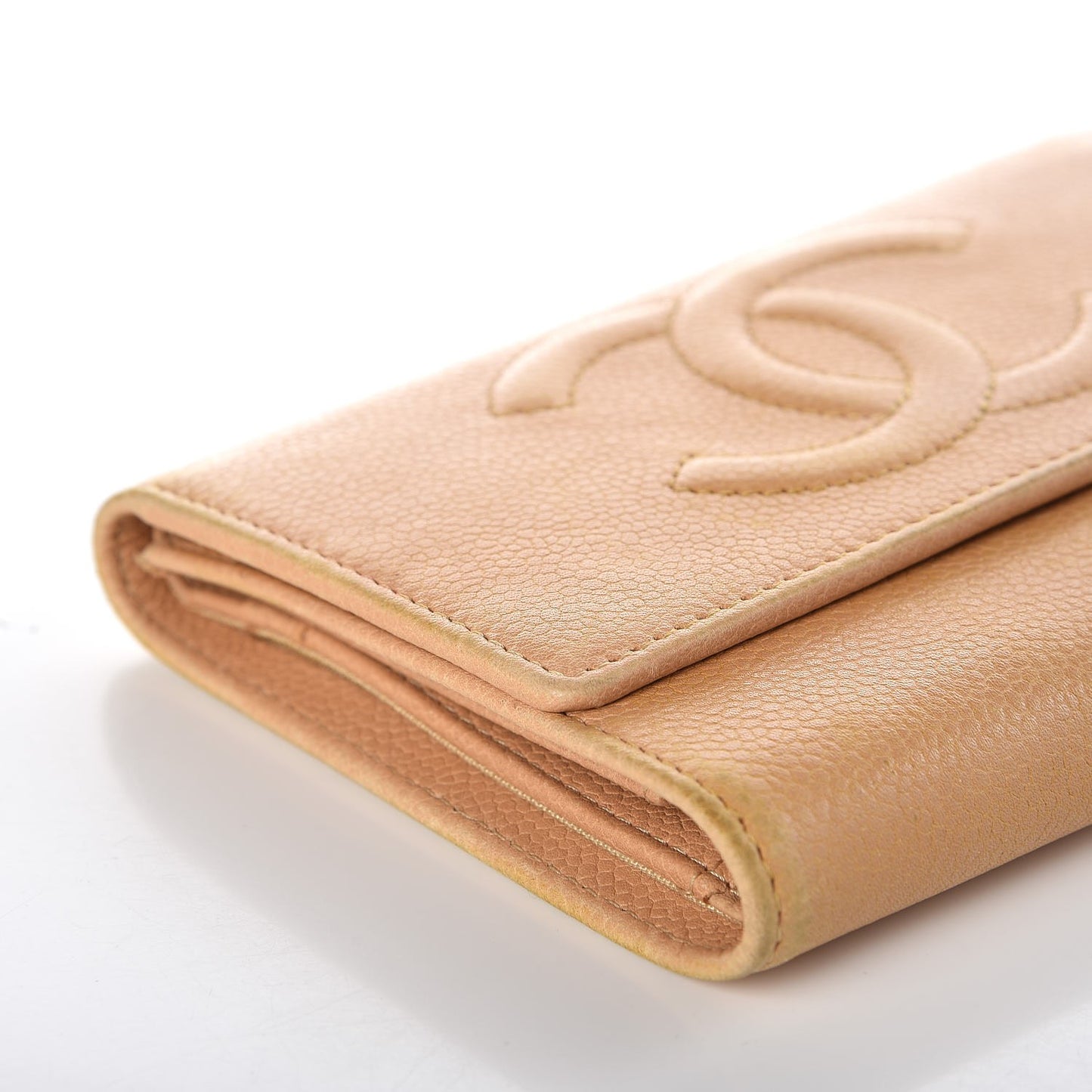 Caviar Timeless CC Flap Wallet Beige