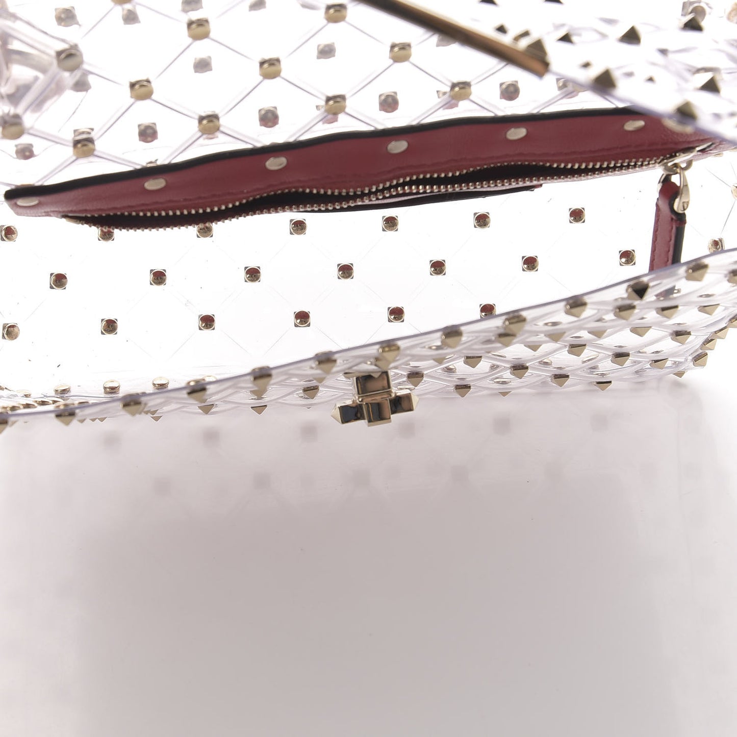 PVC Medium Rockstud Spike Shoulder Bag