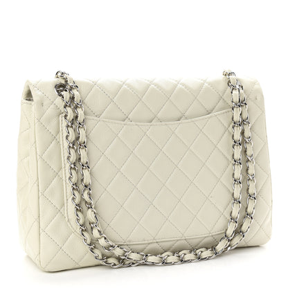 Chanel Caviar Quilted Maxi Single Flap White 2 of 8