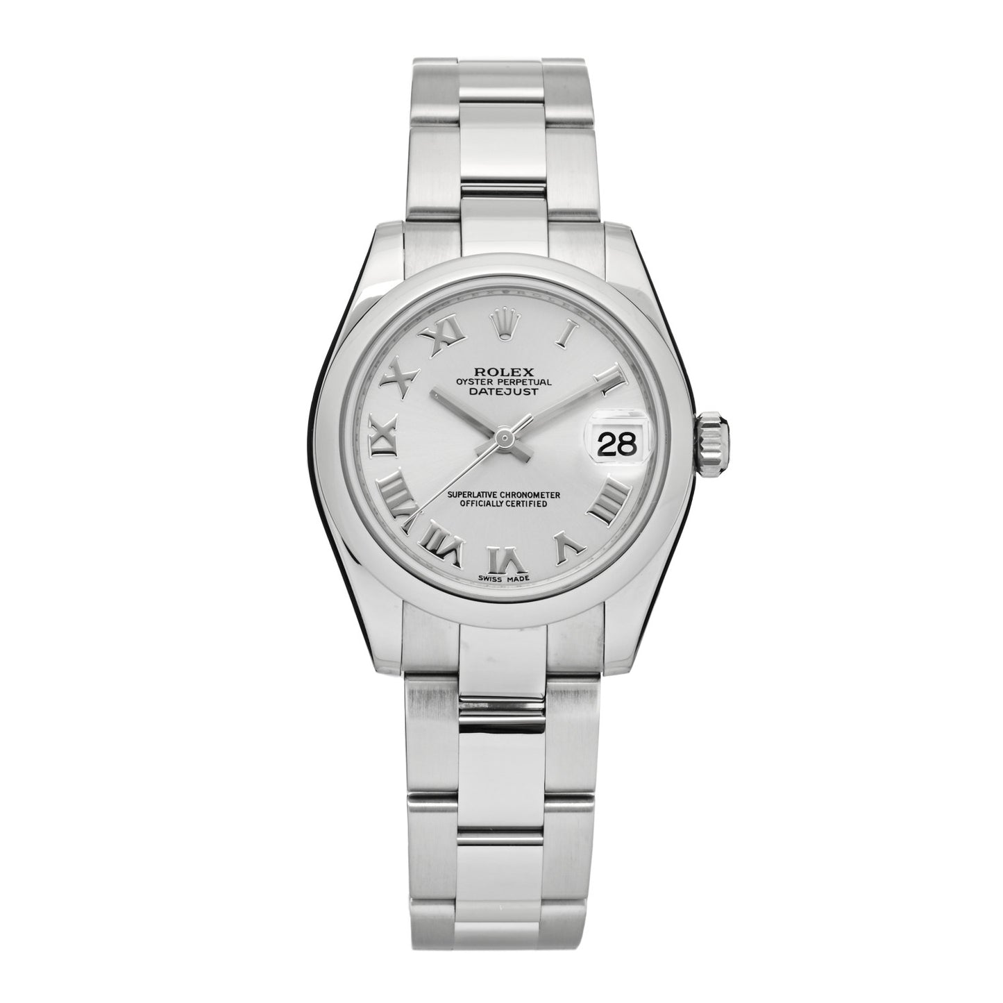 Stainless Steel 31mm Oyster Perpetual Datejust Watch Silver Roman 178240