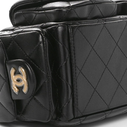 Chanel Shiny Lambskin Quilted Trendy Pockets Hobo Black 9 of 11