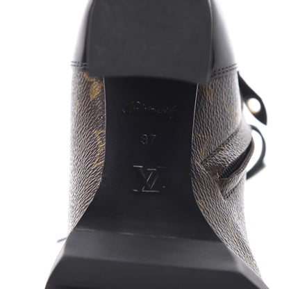 Louis Vuitton Patent Calfskin Monogram Star Trail Ankle Boots 37 Black 6 of 9