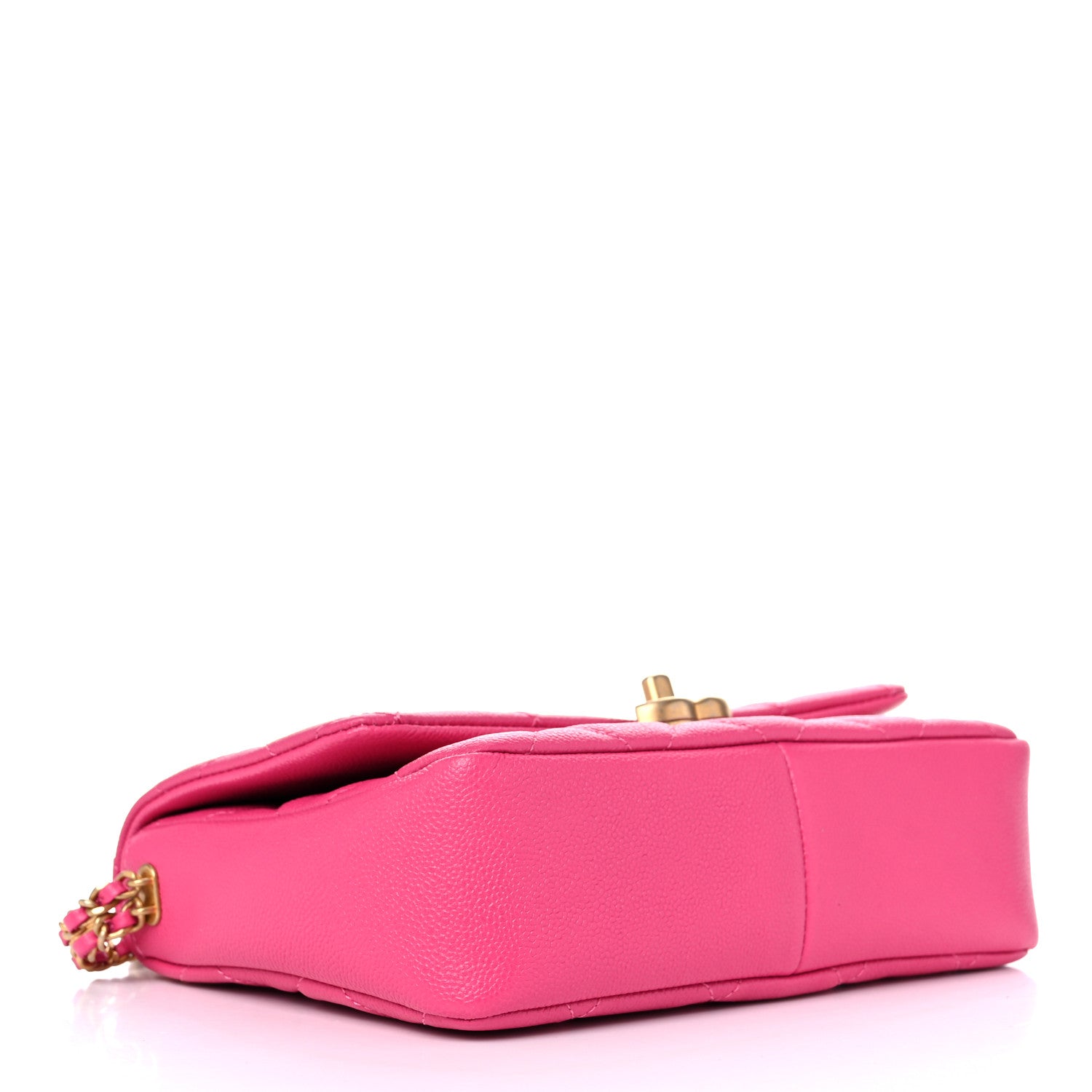 Chanel Shiny Caviar Quilted Small Chain Melody Flap Dark Pink 3 of 9