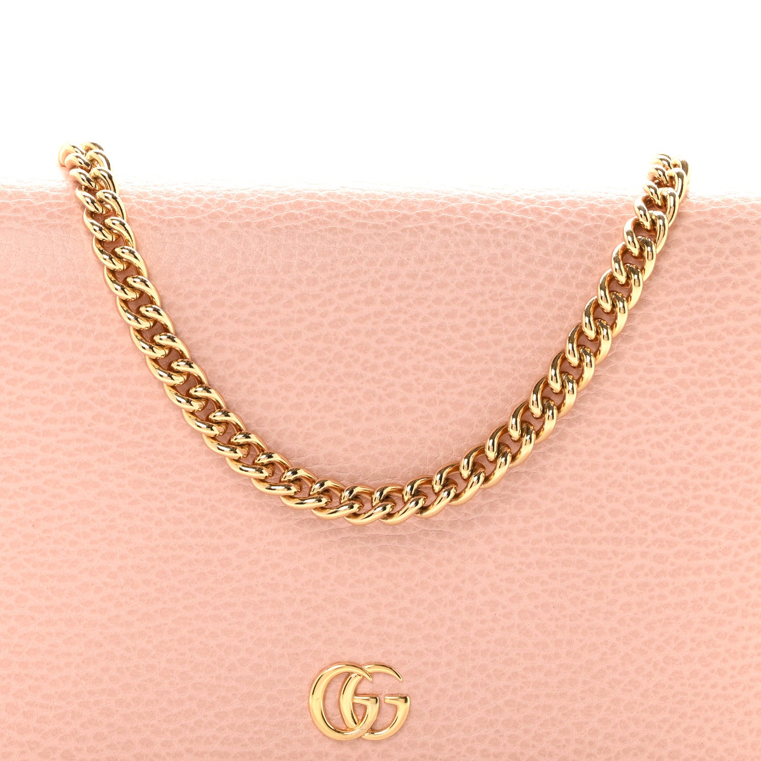Gucci Dollar Calfskin Mini GG Marmont Chain Wallet Perfect Pink 7 of 9