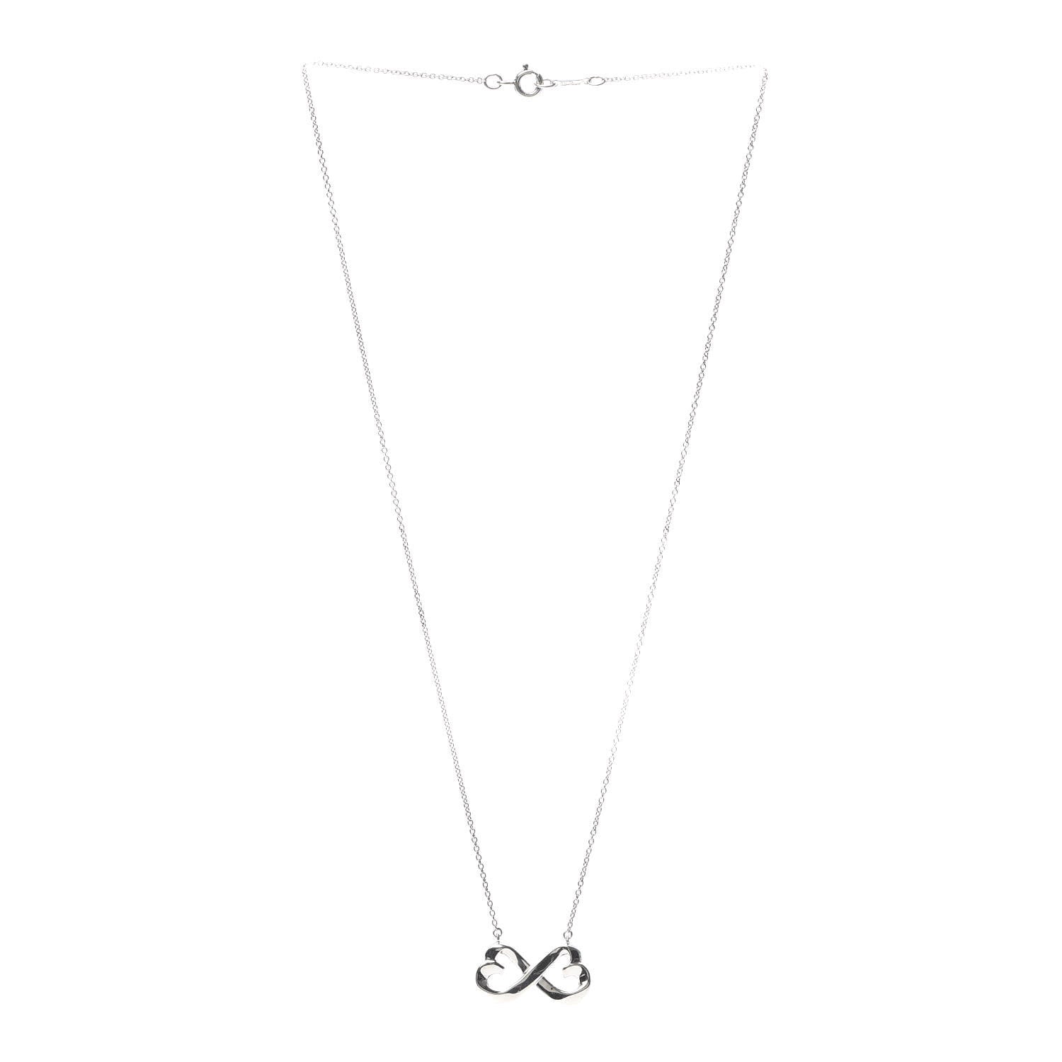 Tiffany Sterling Silver Paloma Picasso Double Loving Heart Pendant Necklace 3 of 5