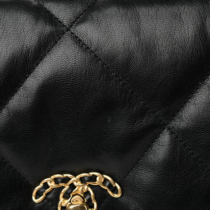 Chanel Goatskin Quilted Large Chanel 19 Flap Black 11 of 11