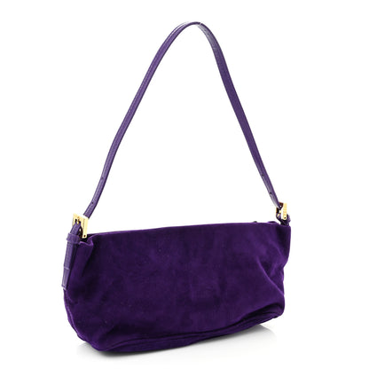 Fendi Suede Calfskin Shoulder Bag Purple 3 of 9