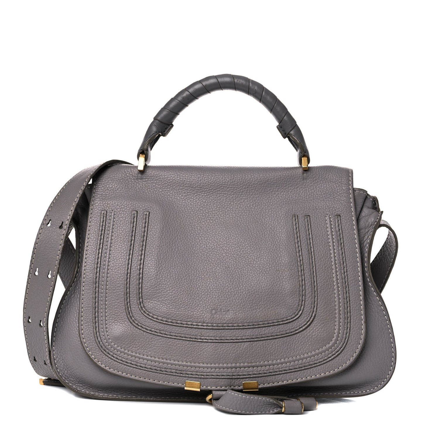 Calfskin Medium Marcie Top Handle Bag Cashmere Grey