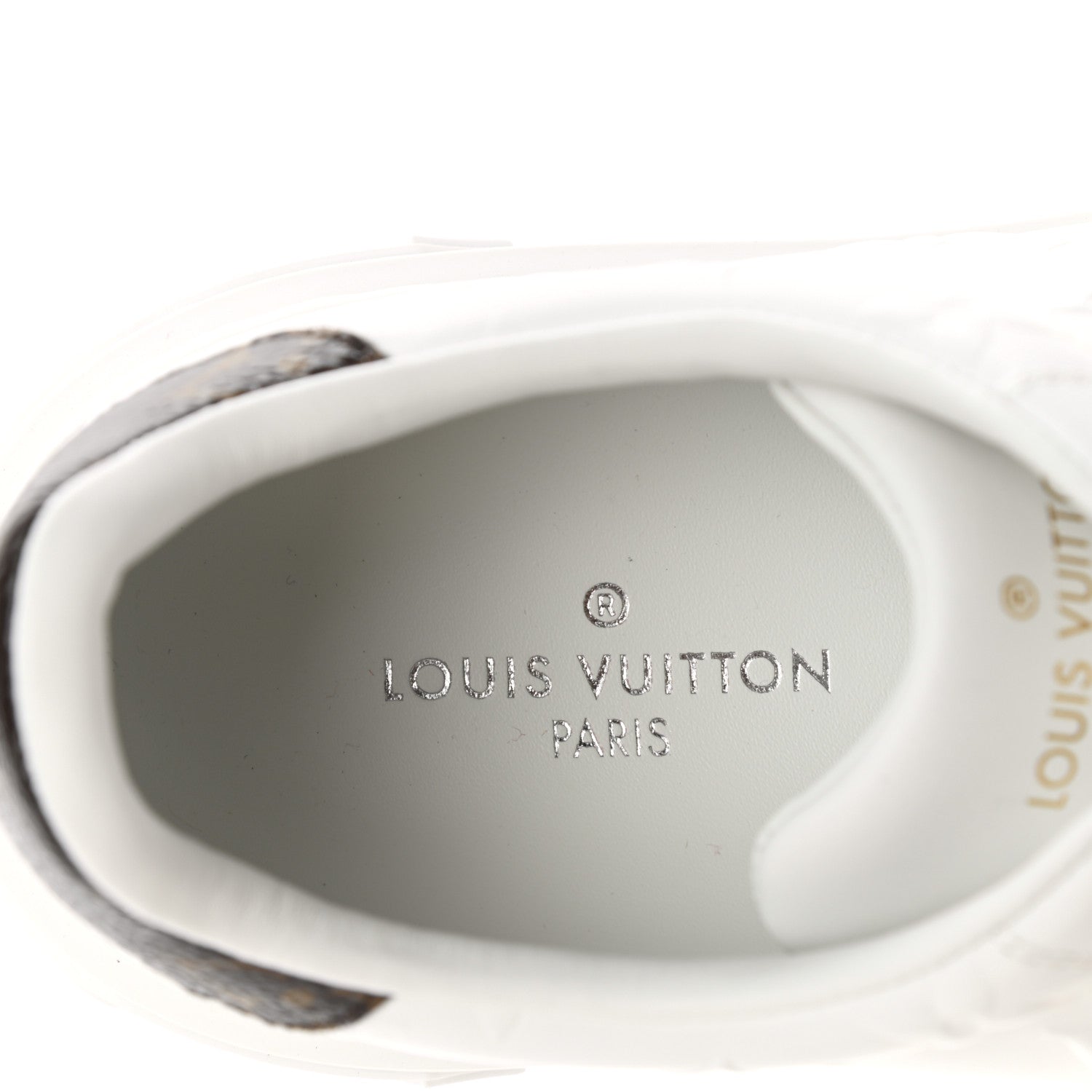 Louis Vuitton Lambskin Embossed Monogram Time Out Sneakers 37 White 6 of 10