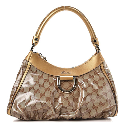 Gucci Crystal Monogram D Ring Gold Hobo Gold 1 of 7