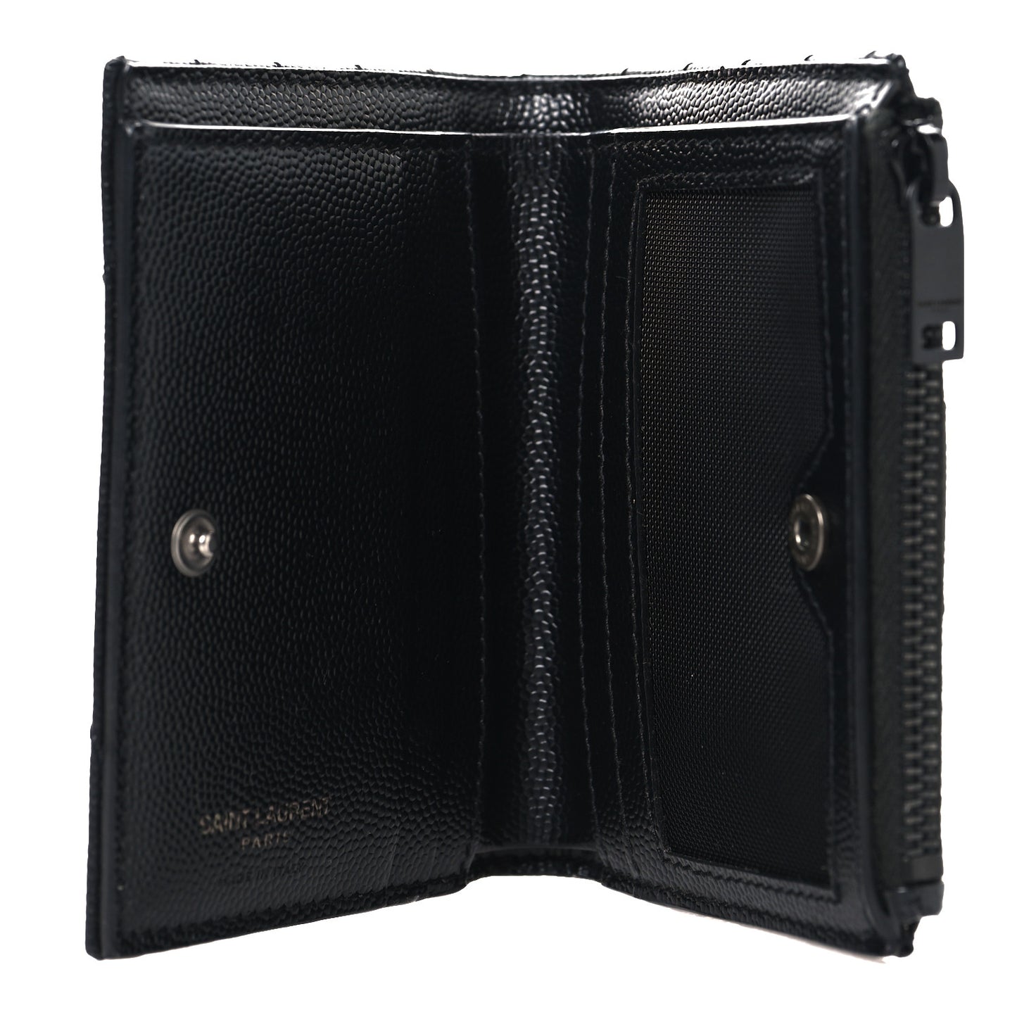 Grain De Poudre Matelasse Chevron Monogram Zipped Card Case Black Black