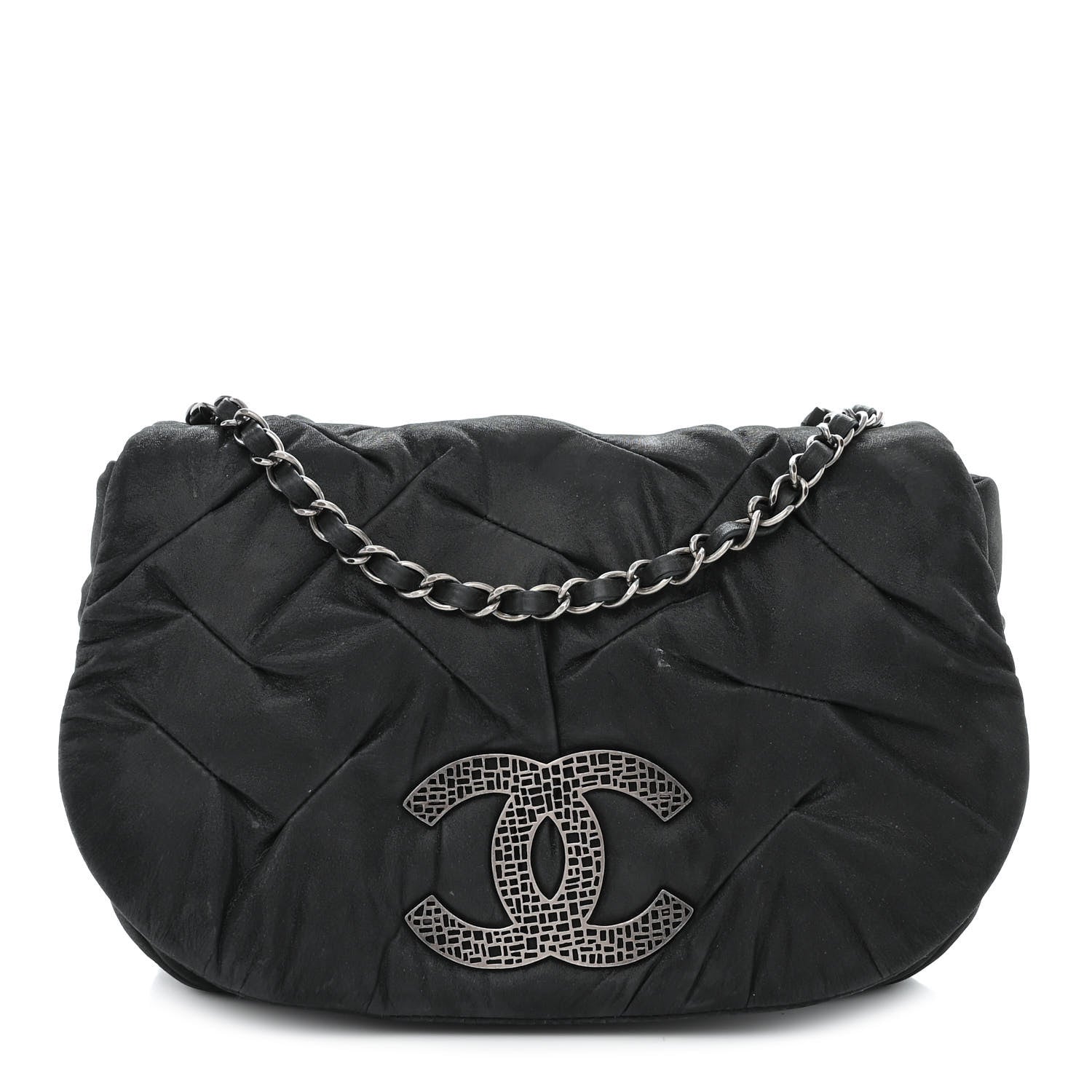 Chanel Iridescent Calfskin Glint Flap Black 1 of 12