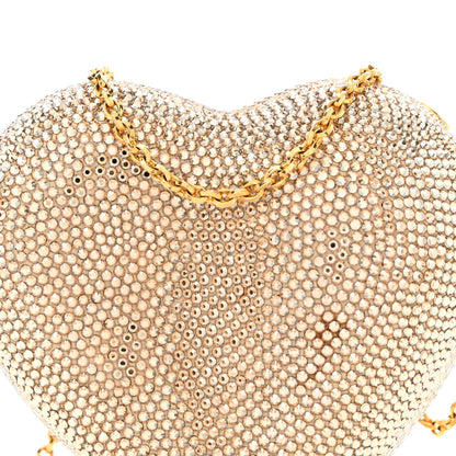 Judith Leiber Crystal Heart Minaudiere Clutch Gold 6 of 14