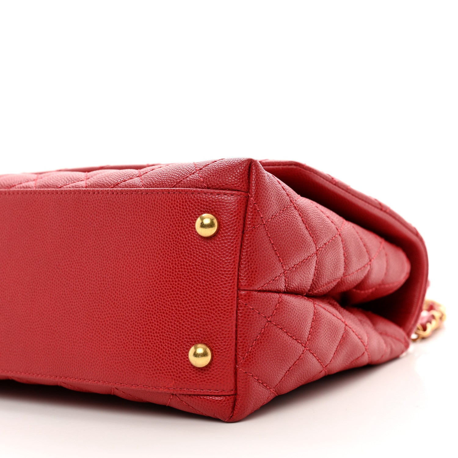 Chanel Caviar Quilted Small Coco Handle Flap Red 10 of 10
