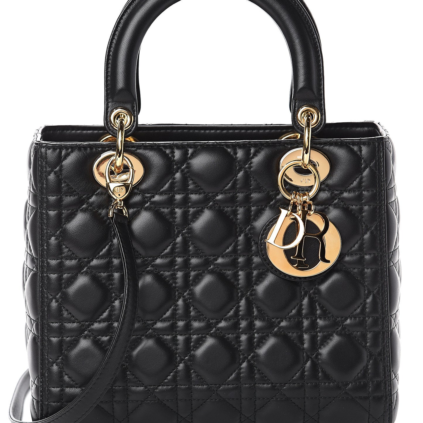 Lambskin Cannage Medium Lady Dior Black