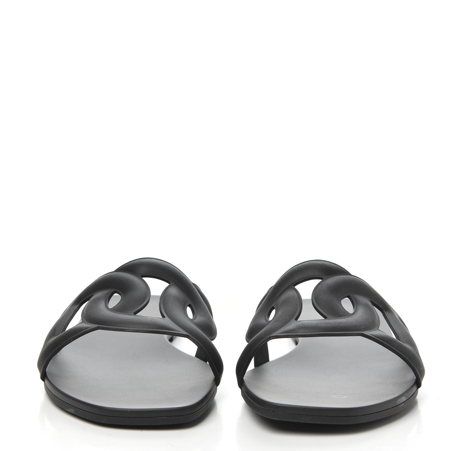 Hermes Rubber Aloha Sandals 38 Black 2 of 11