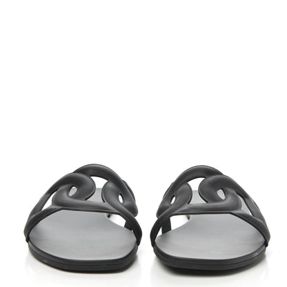 Hermes Rubber Aloha Sandals 38 Black 2 of 11