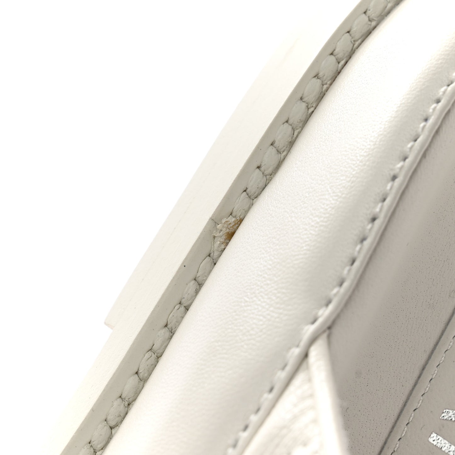 Lambskin Quilted Velcro Dad Chain CC Slide Sandals 36.5 White