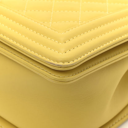 Chanel Calfskin Quilted Medium Boy Flap Yellow 10 of 14
