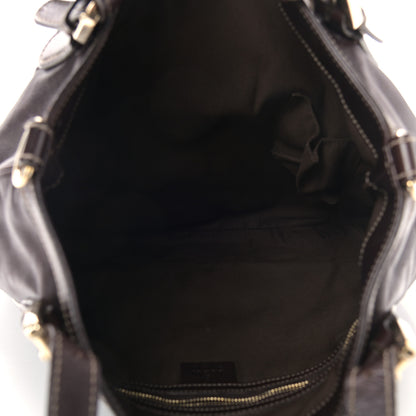Gucci Calfskin Medium Britt Tote Dark Brown 4 of 10