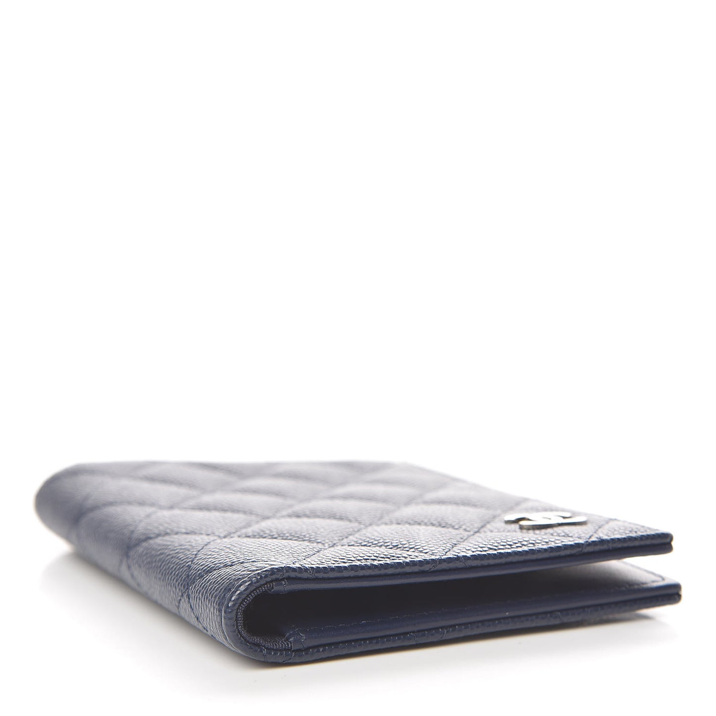 Caviar Quilted Passport Holder Blue
