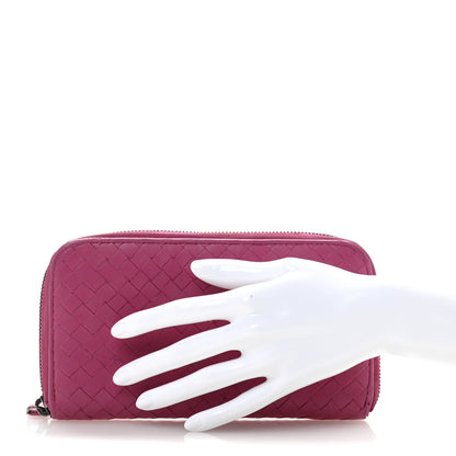 Bottega Veneta Nappa Intrecciato Zip Around Wallet Violet Fuxia 2 of 11