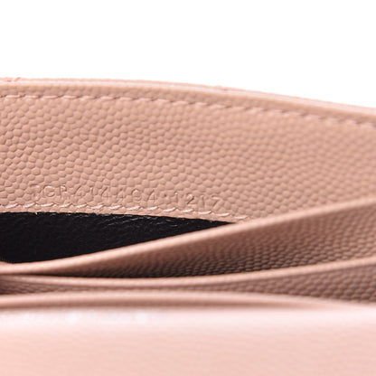 Saint Laurent Grain De Poudre Matelasse Chevron Small Monogram Envelope Wallet Pale Blush 7 of 7