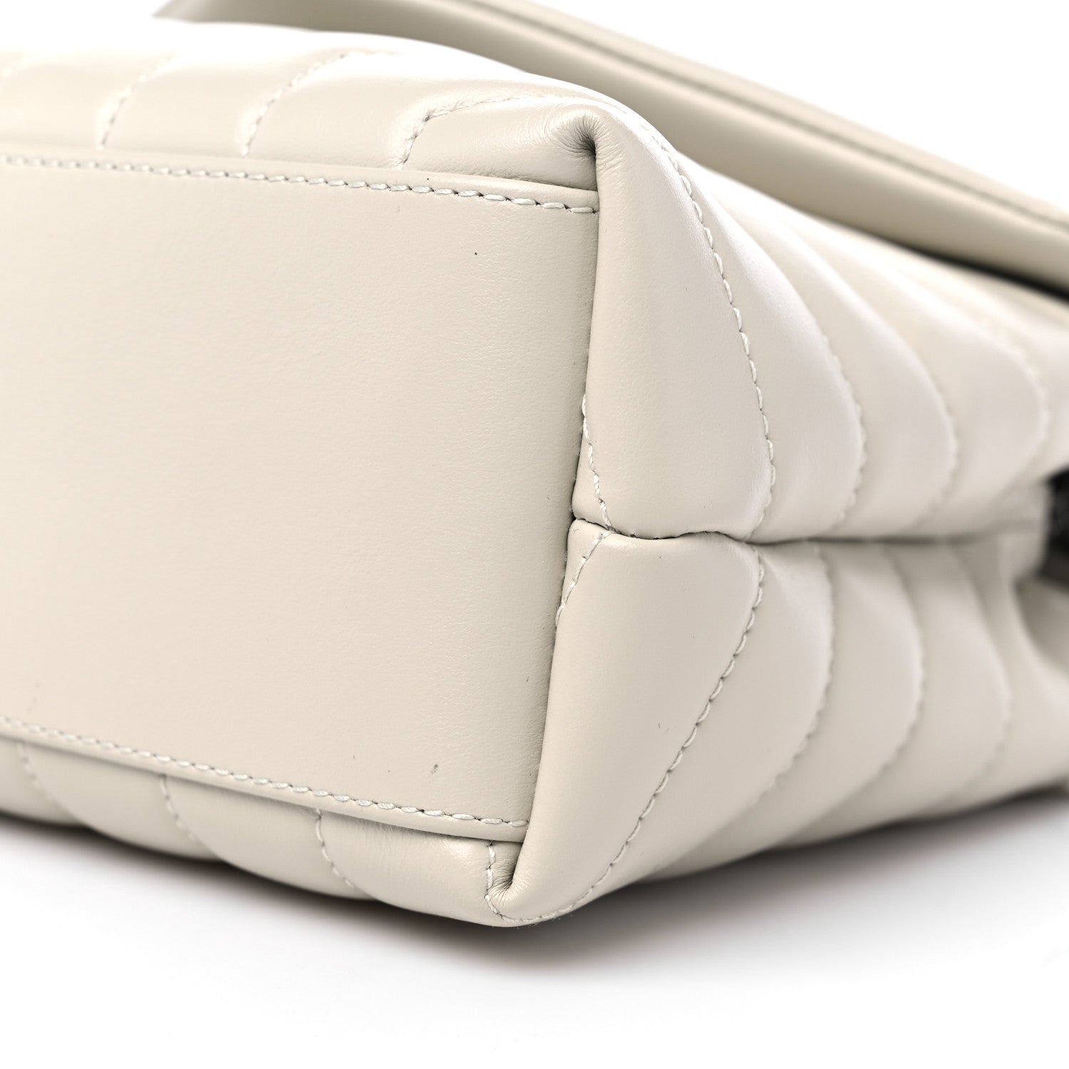 Saint Laurent Calfskin Y Quilted Monogram Small Loulou Chain Satchel Crema Soft 8 of 8