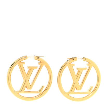 Louis Vuitton Metal Louise Hoop Earrings Gold 1 of 5