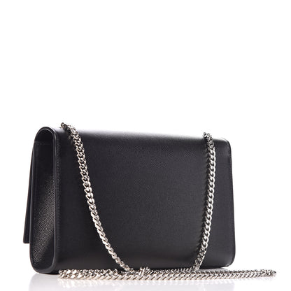 Saint Laurent Grain De Poudre Medium Classic Monogram Kate Satchel Black 3 of 9