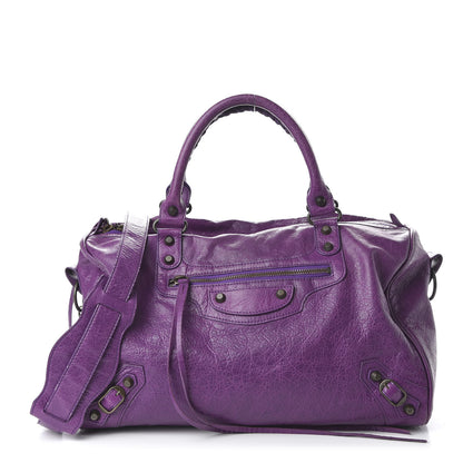 Balenciaga Agneau Classic Hardware Boston Ultraviolet 1 of 11