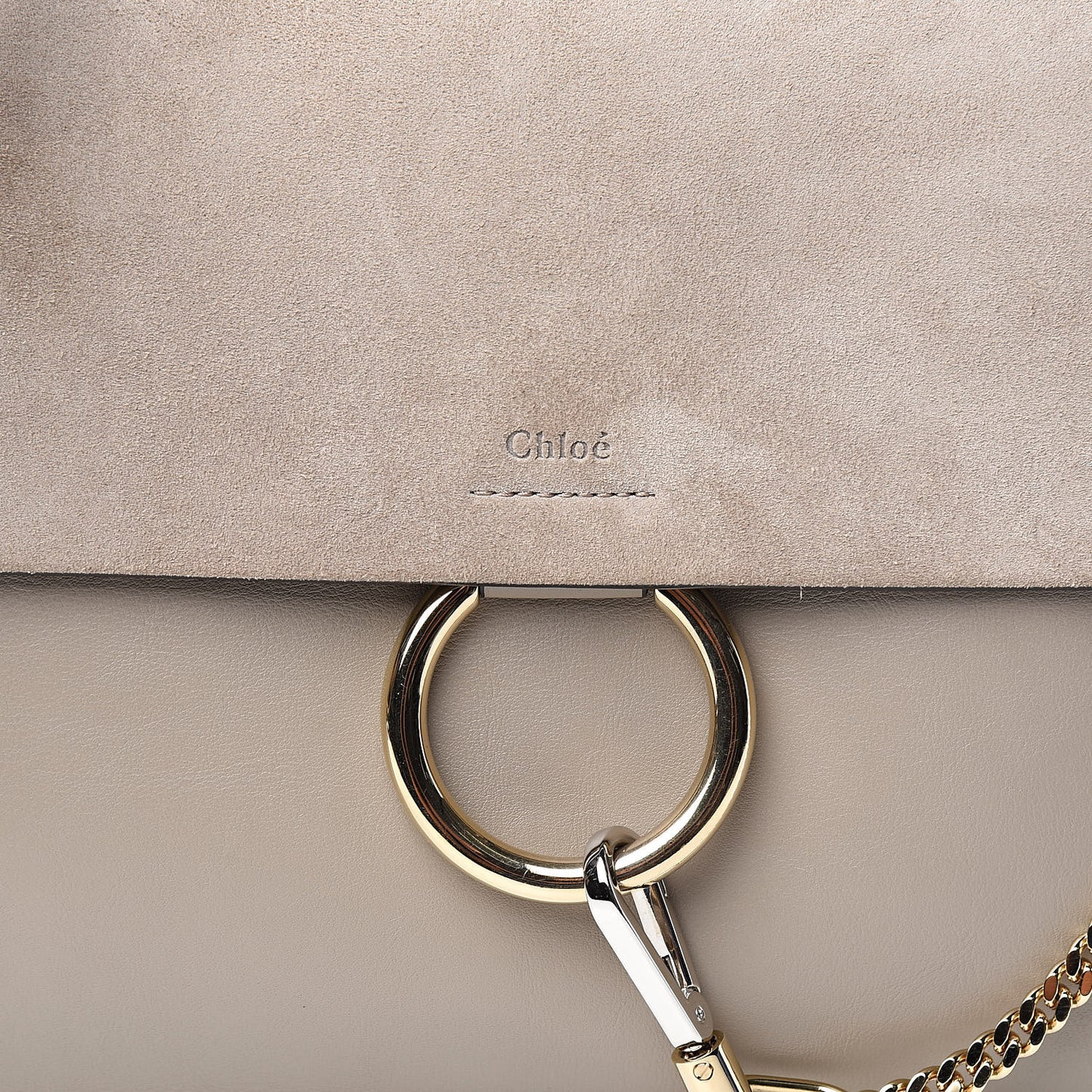 Calfskin Suede Medium Faye Shoulder Bag Motty Grey